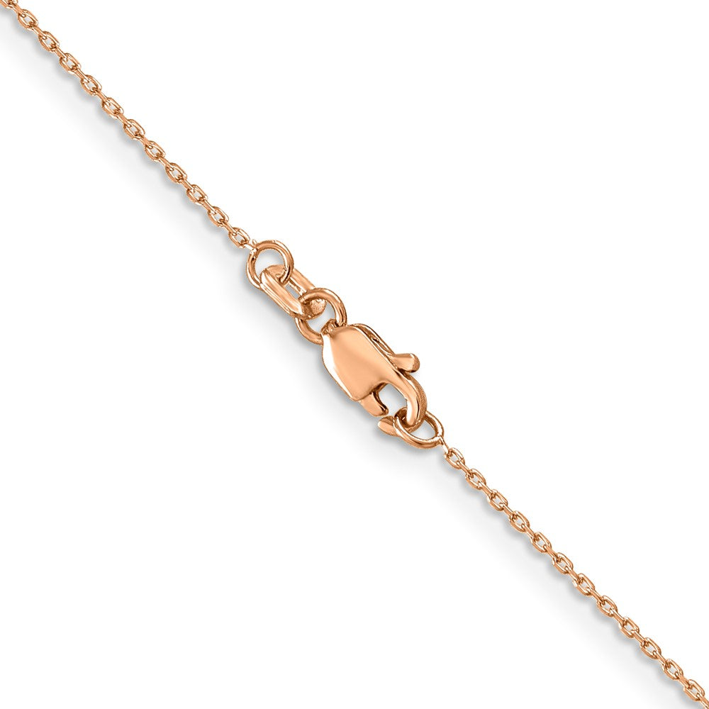 14K Rose Gold .8mm Diamond-Cut Cable With Lobster Clasp Chain Necklace