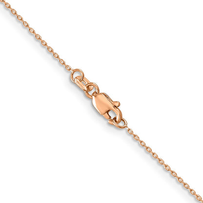 14K Rose Gold .8mm Diamond-Cut Cable With Lobster Clasp Chain Necklace