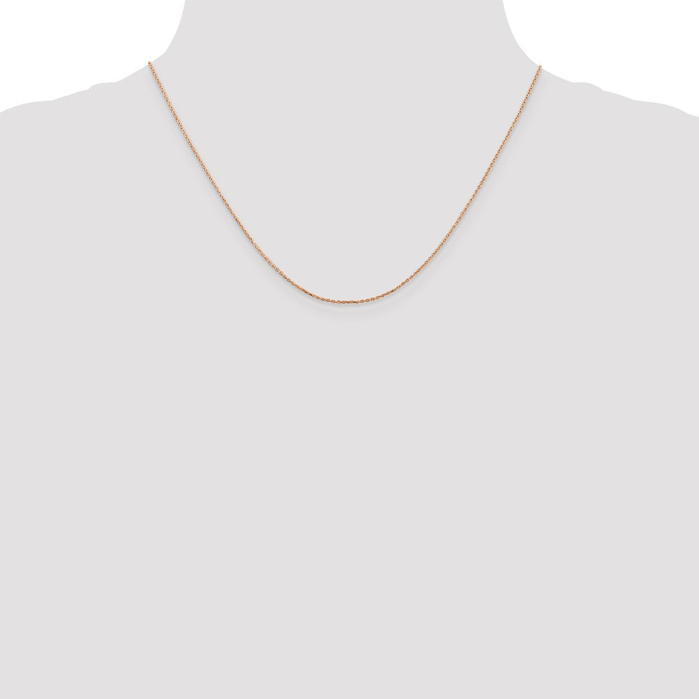 14K Rose Gold .8mm Diamond-Cut Cable With Lobster Clasp Chain Necklace