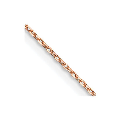 14K Rose Gold .8mm Diamond-Cut Cable With Lobster Clasp Chain Necklace