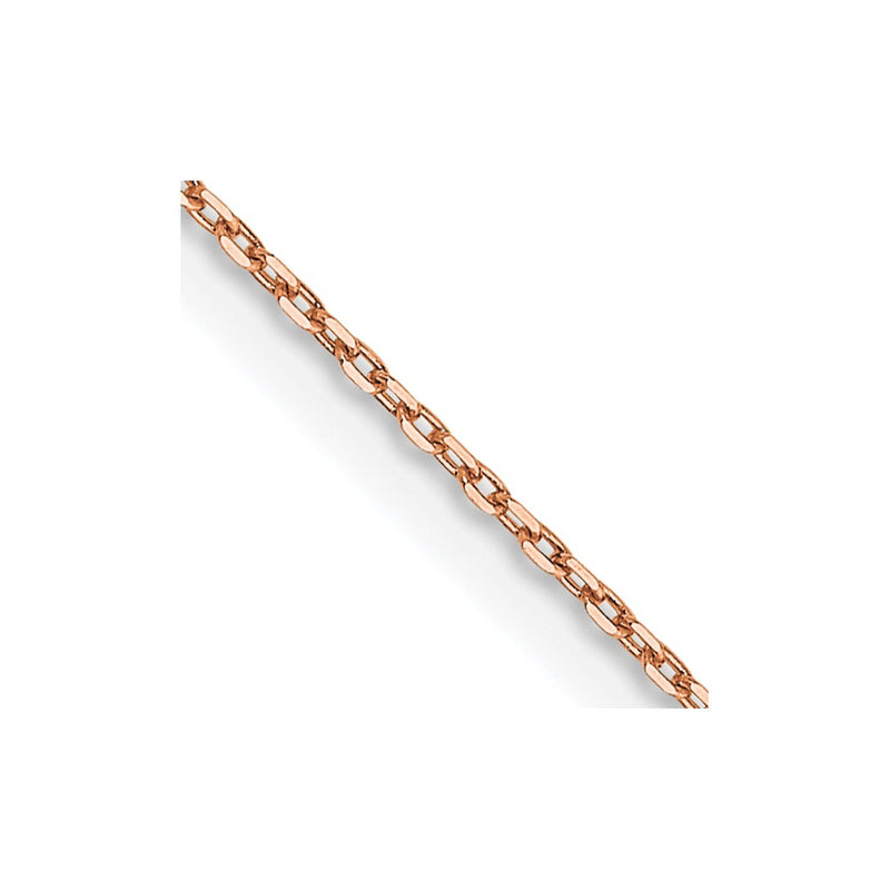 14K Rose Gold 30 Inch .8mm Diamond-Cut Cable With Lobster Clasp Chain Necklace
