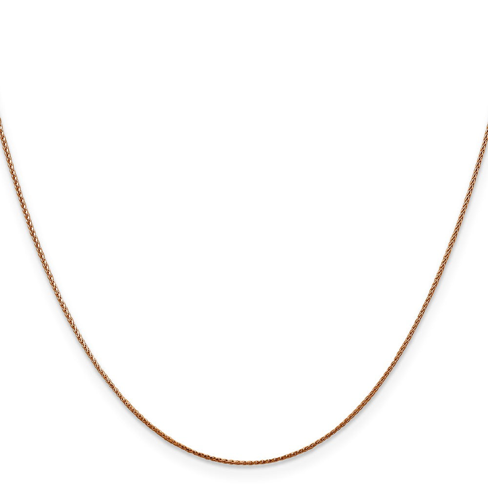 14K Rose Gold .85mm Diamond-Cut Spiga With Lobster Clasp Chain Necklace