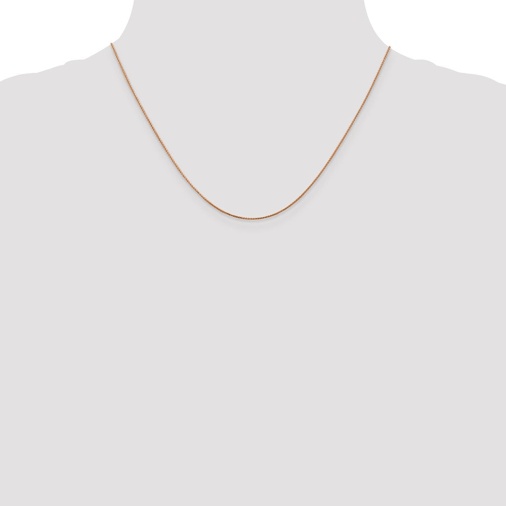 14K Rose Gold .85mm Diamond-Cut Spiga With Lobster Clasp Chain Necklace