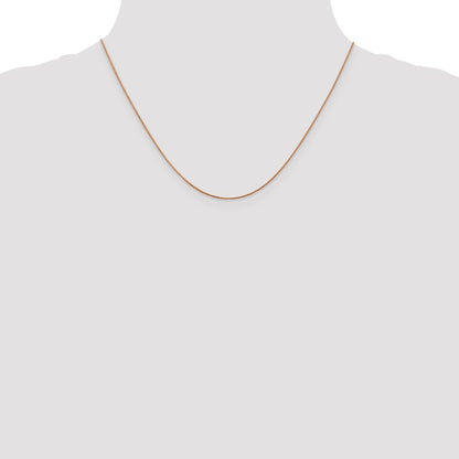 14K Rose Gold .85mm Diamond-Cut Spiga With Lobster Clasp Chain Necklace
