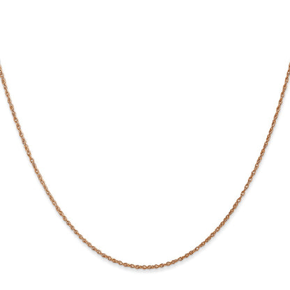 14K Rose Gold 16 Inch .8mm Baby Rope With Spring Ring Clasp Chain Necklace
