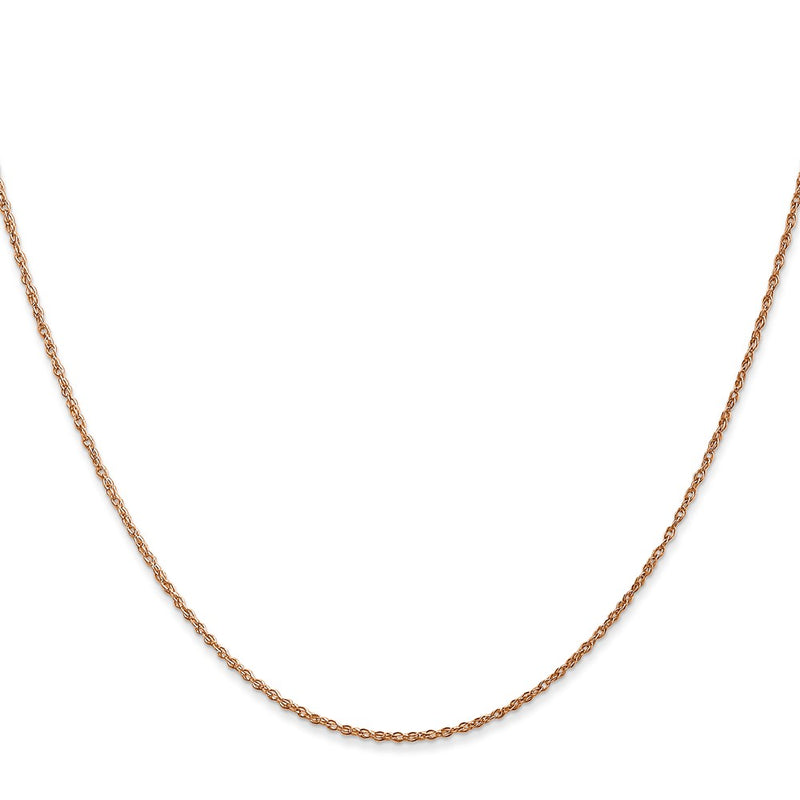 14K Rose Gold .8mm Baby Rope With Spring Ring Clasp Chain Necklace