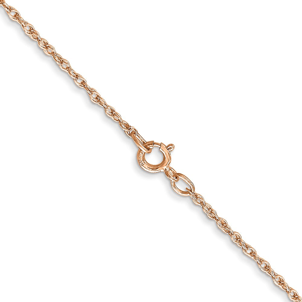 14K Rose Gold 16 Inch .8mm Baby Rope With Spring Ring Clasp Chain Necklace