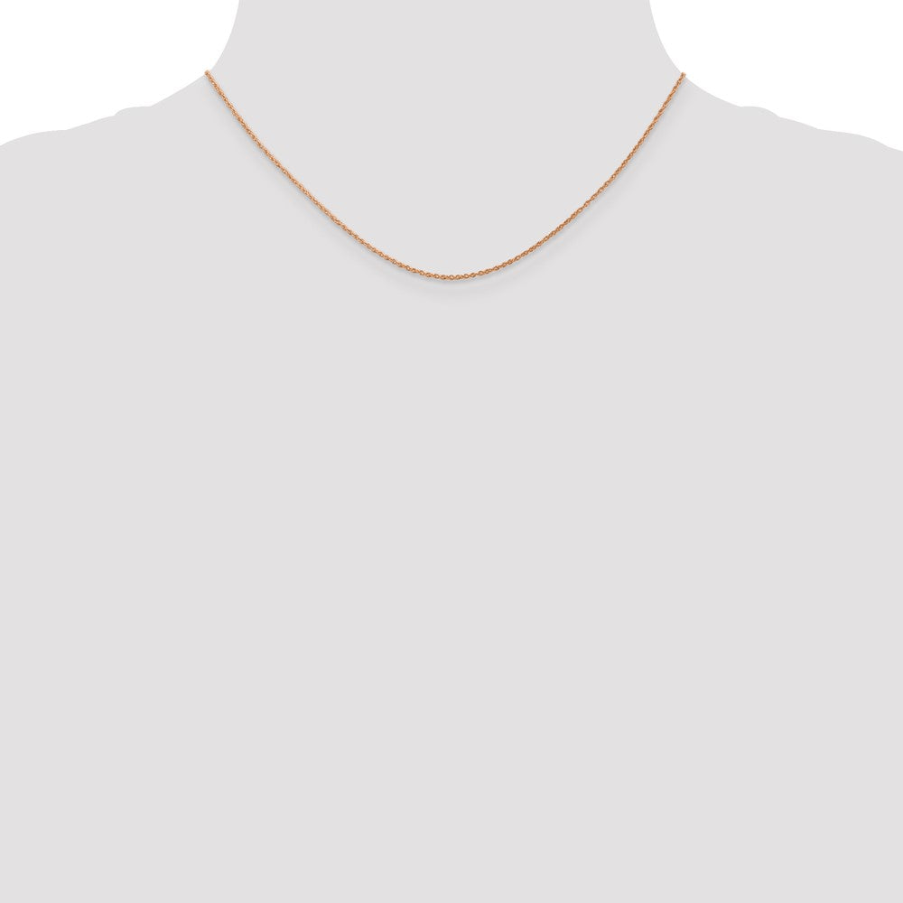 14K Rose Gold 16 Inch .8mm Baby Rope With Spring Ring Clasp Chain Necklace