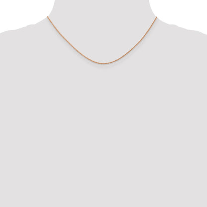 14K Rose Gold 16 Inch .8mm Baby Rope With Spring Ring Clasp Chain Necklace
