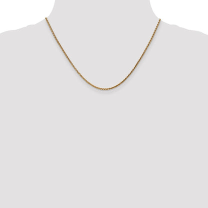 14K Rose Gold 2.1mm Diamond-Cut Spiga With Lobster Clasp Chain Necklace