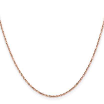 14K Rose Gold 1.15mm Baby Rope With Spring Ring Clasp Chain Necklace