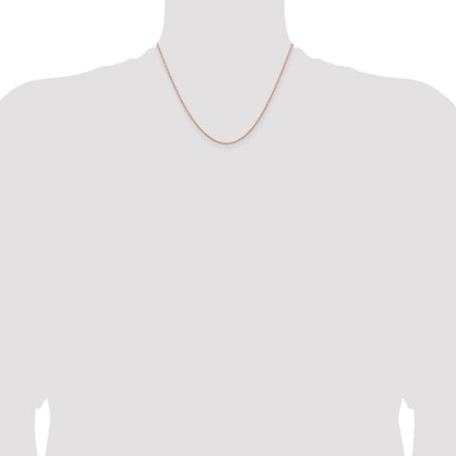 14K Rose Gold 1.15mm Baby Rope With Spring Ring Clasp Chain Necklace