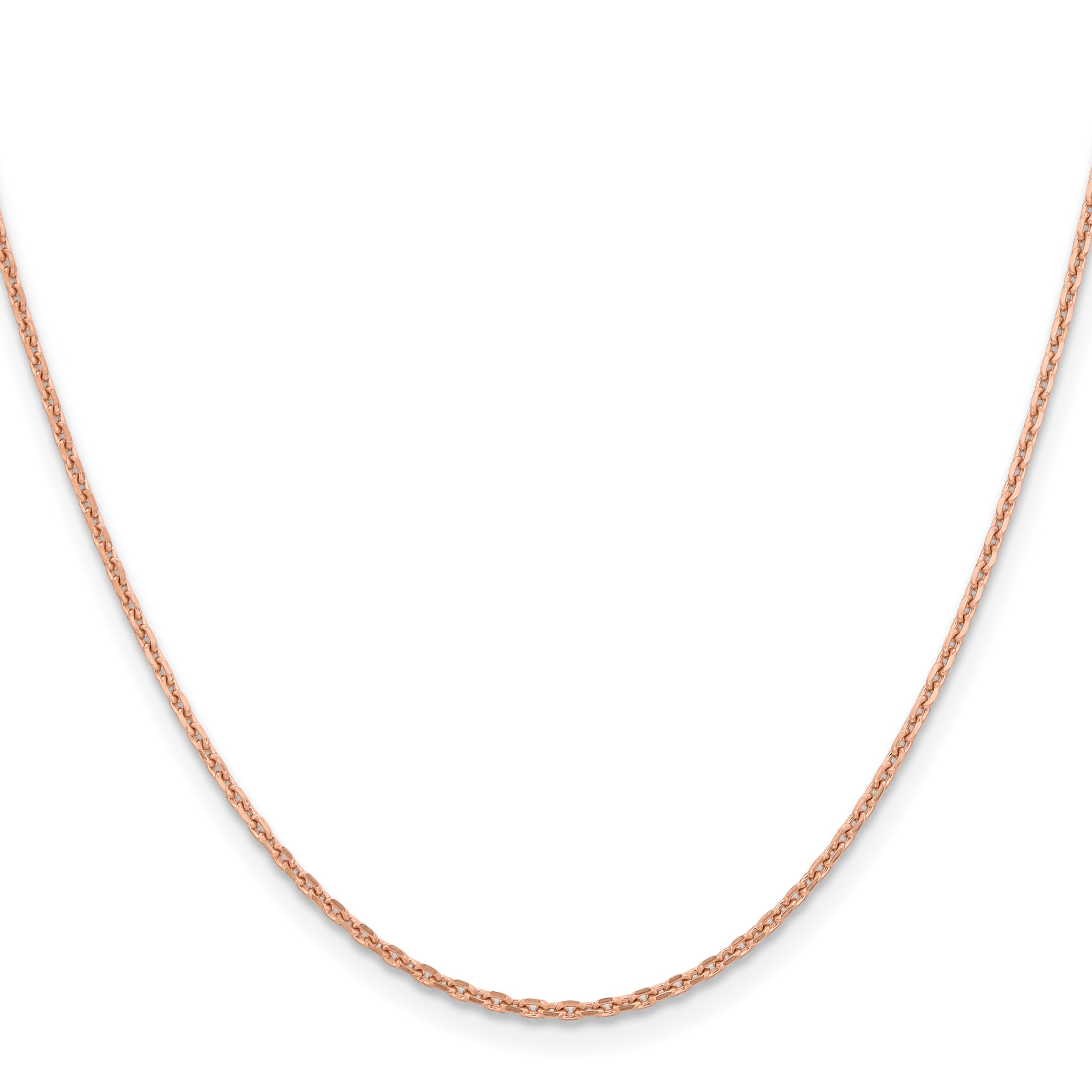 14K Rose Gold 18 inch 1.65mm Diamond-cut Cable with Lobster Clasp Chain Necklace