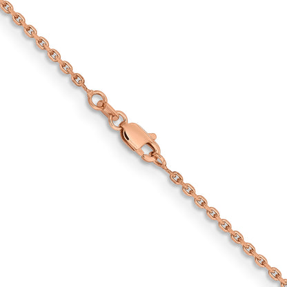 14K Rose Gold 16 inch 1.65mm Diamond-cut Cable with Lobster Clasp Chain Necklace