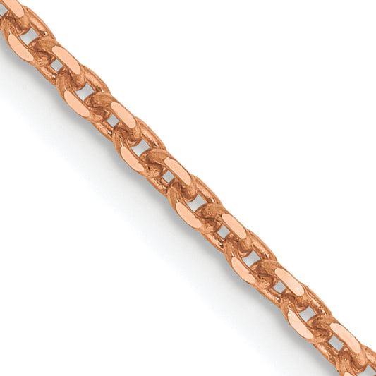 14K Rose Gold 16 inch 1.65mm Diamond-cut Cable with Lobster Clasp Chain Necklace