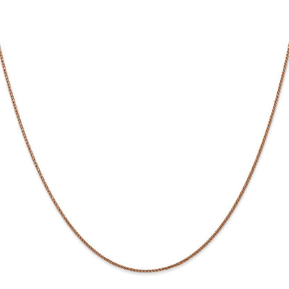 14K Rose Gold 1.05mm Diamond-Cut Spiga With Lobster Clasp Chain Necklace