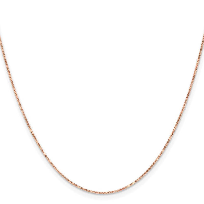 14K Rose Gold 18 Inch 1mm Solid Polished Spiga With Lobster Clasp Chain Necklace