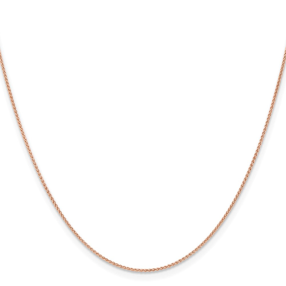 14K Rose Gold 30 Inch 1mm Solid Polished Spiga With Lobster Clasp Chain Necklace