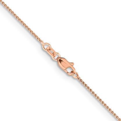 14K Rose Gold 30 Inch 1mm Solid Polished Spiga With Lobster Clasp Chain Necklace