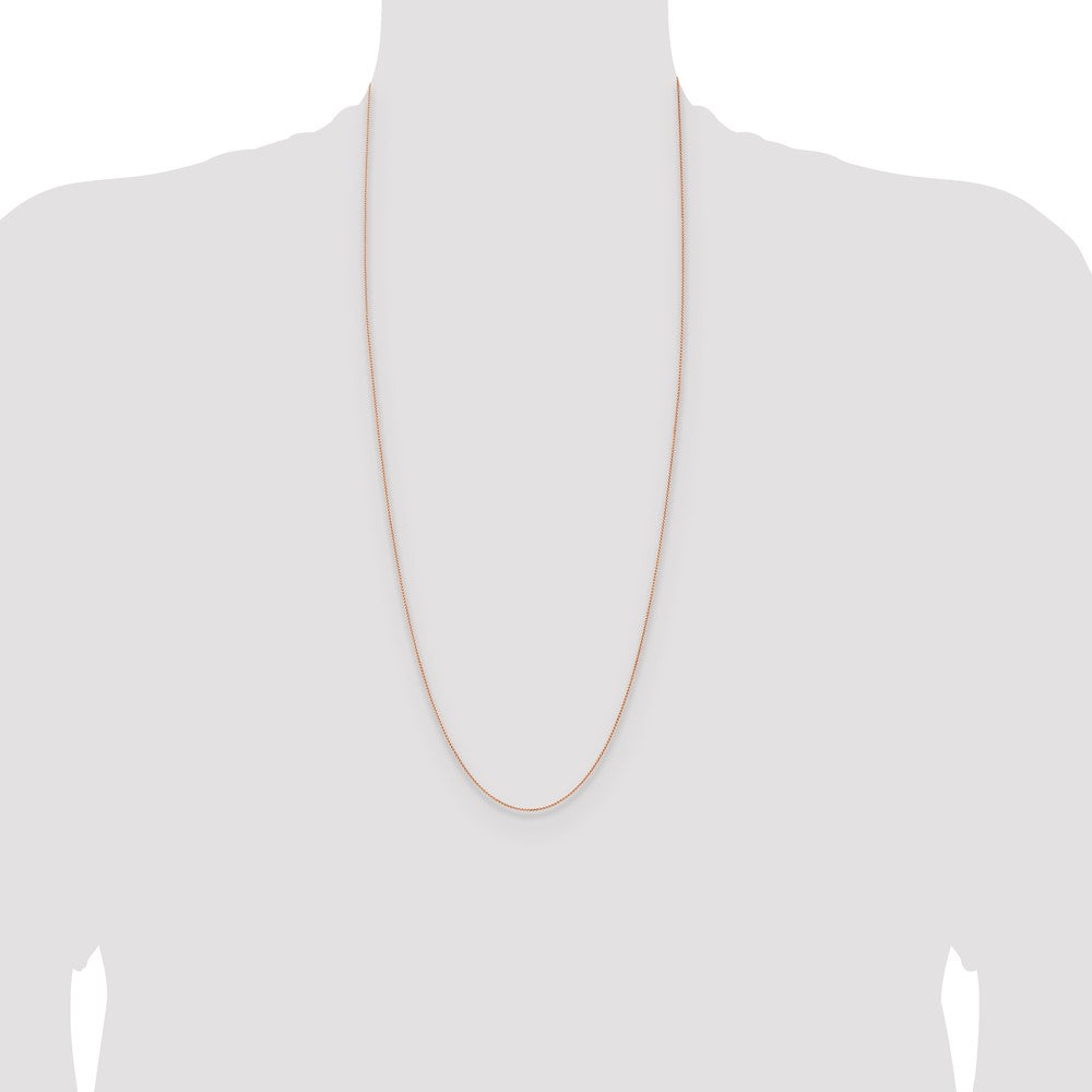 14K Rose Gold 30 Inch 1mm Solid Polished Spiga With Lobster Clasp Chain Necklace