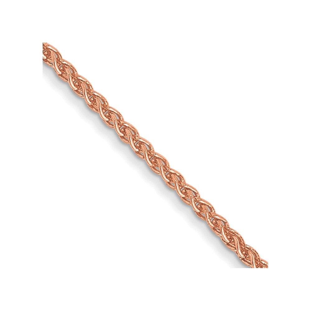 14K Rose Gold 30 Inch 1mm Solid Polished Spiga With Lobster Clasp Chain Necklace