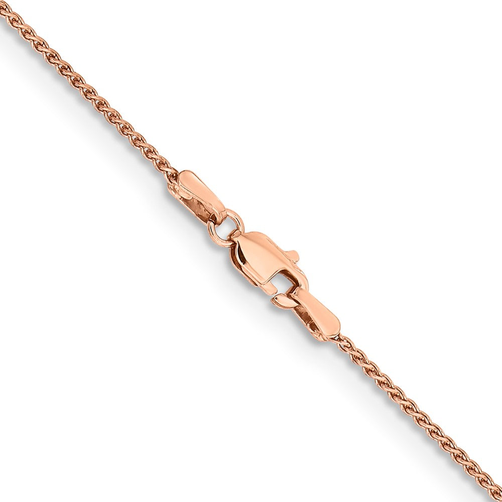 14K Rose Gold 30 Inch 1.25mm Solid Polished Spiga With Lobster Clasp Chain Necklace