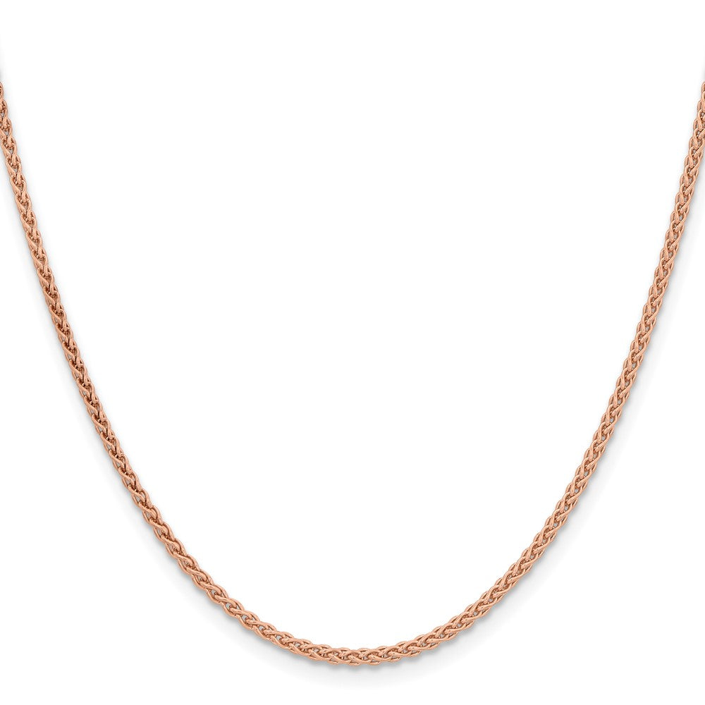 14K Rose Gold 30 Inch 2.1mm Solid Polished Spiga With Lobster Clasp Chain Necklace