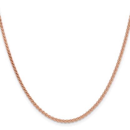 14K Rose Gold 30 Inch 2.1mm Solid Polished Spiga With Lobster Clasp Chain Necklace
