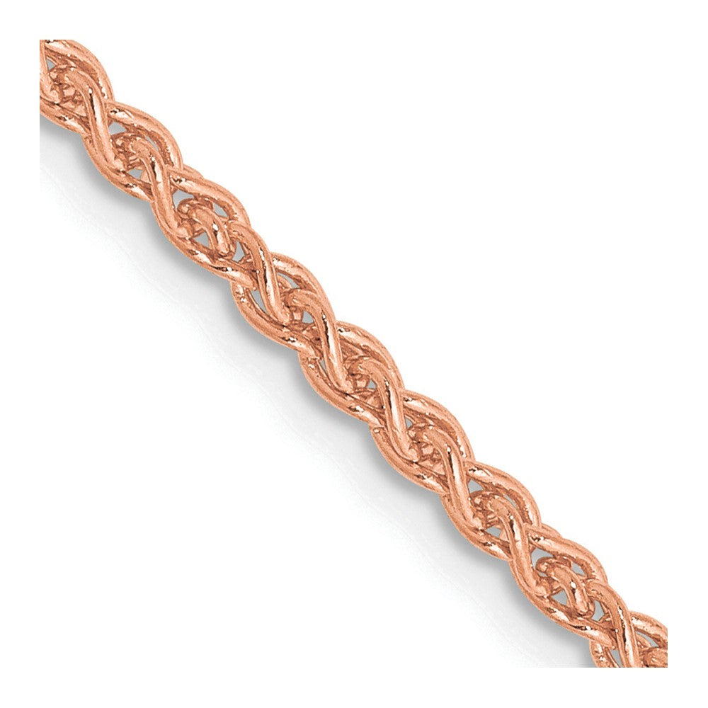 14K Rose Gold 30 Inch 2.1mm Solid Polished Spiga With Lobster Clasp Chain Necklace