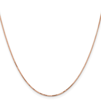 14K Rose Gold 16 Inch .95mm Box Link With Lobster Clasp Chain Necklace