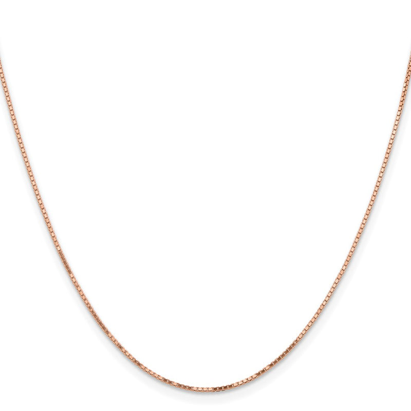 14K Rose Gold .95mm Box Link With Lobster Clasp Chain Necklace