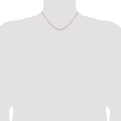 14K Rose Gold 16 Inch .95mm Box Link With Lobster Clasp Chain Necklace