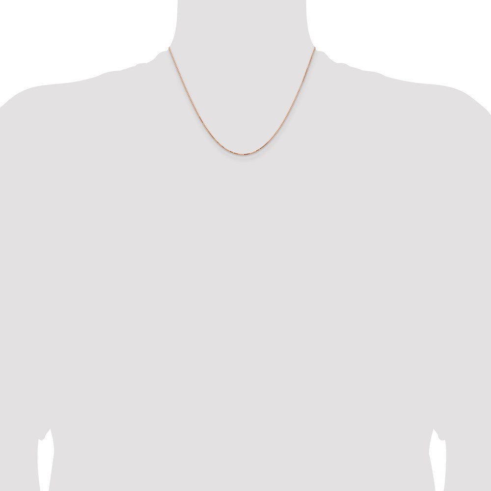 14K Rose Gold .95mm Box Link With Lobster Clasp Chain Necklace