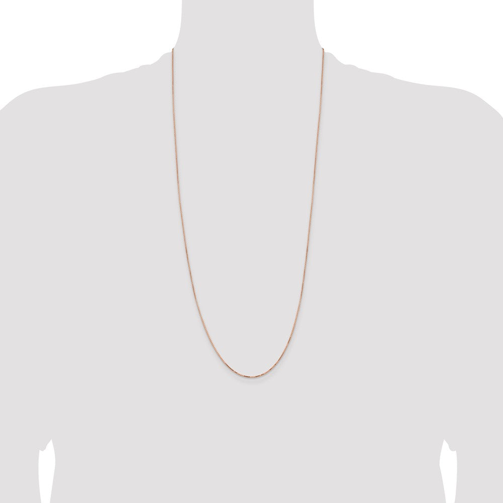 14K Rose Gold 30 Inch .95mm Box Link With Lobster Clasp Chain Necklace