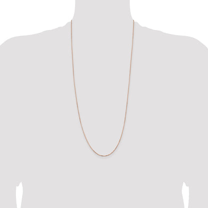 14K Rose Gold 30 Inch .95mm Box Link With Lobster Clasp Chain Necklace