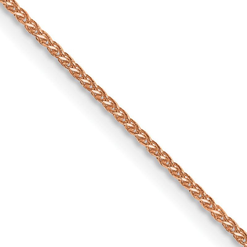 14K Rose Gold 1.05mm Diamond-Cut Spiga With Lobster Clasp Chain Necklace