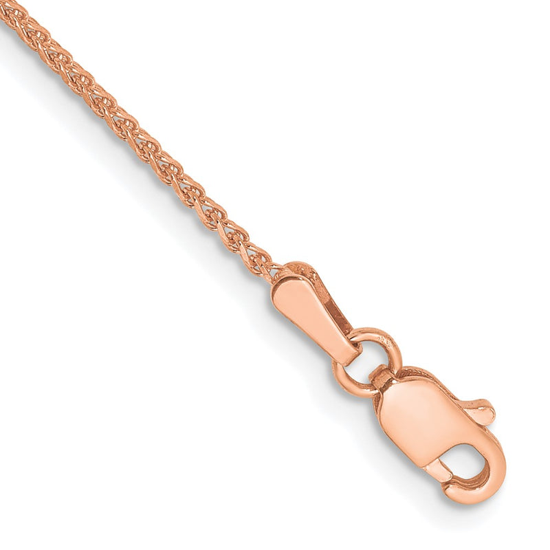 14K Rose Gold 1.25mm Diamond-Cut Spiga With Lobster Clasp Chain Bracelet