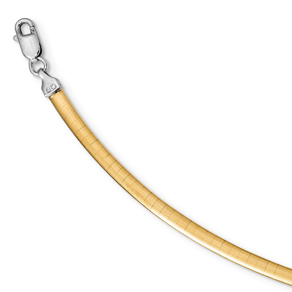 18 Inch Sterling Silver Gold-Pltd 3mm Reversible W/2In Ext Cubetto Chain Necklace