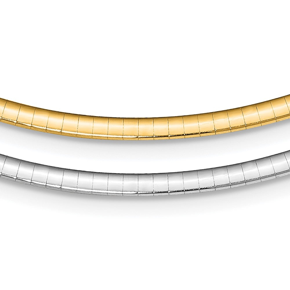 16 Inch Sterling Silver Gold-Pltd 3mm Reversible W/2In Ext Cubetto Chain Necklace