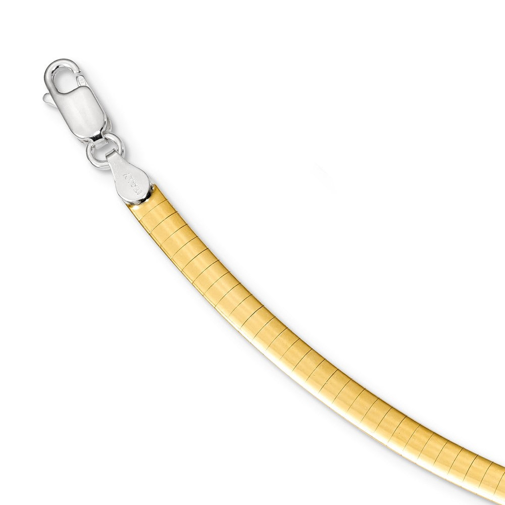 18 Inch Sterling Silver Gold-Plated 4mm Reversible W/2In Ext Cubetto Chain Necklace