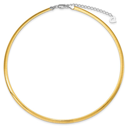 16 Inch Sterling Silver Gold-Plated 4mm Reversible W/2In Ext Cubetto Chain Necklace