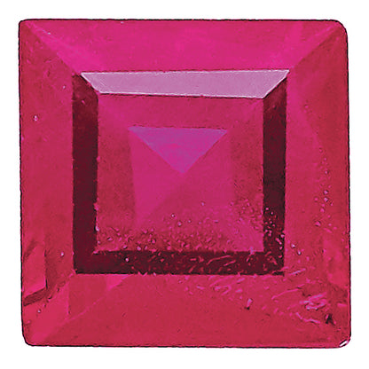 Gemstone Ruby A Quality 1.5mm Square Step-Cut