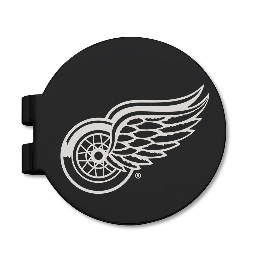 Stainless Steel Detroit Redwings Black Prevail Engraved Money Clip