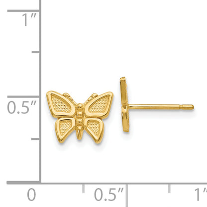 14K Yellow Gold Polished Butterfly Post Earrings