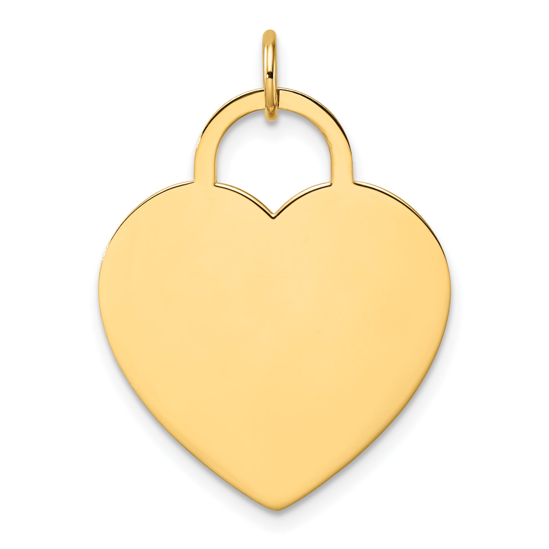 14K Yellow Gold Polished Heart Shaped Disc Pendant