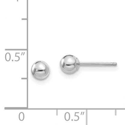 14K White Gold Madi K Polished 4mm Ball Post Earrings