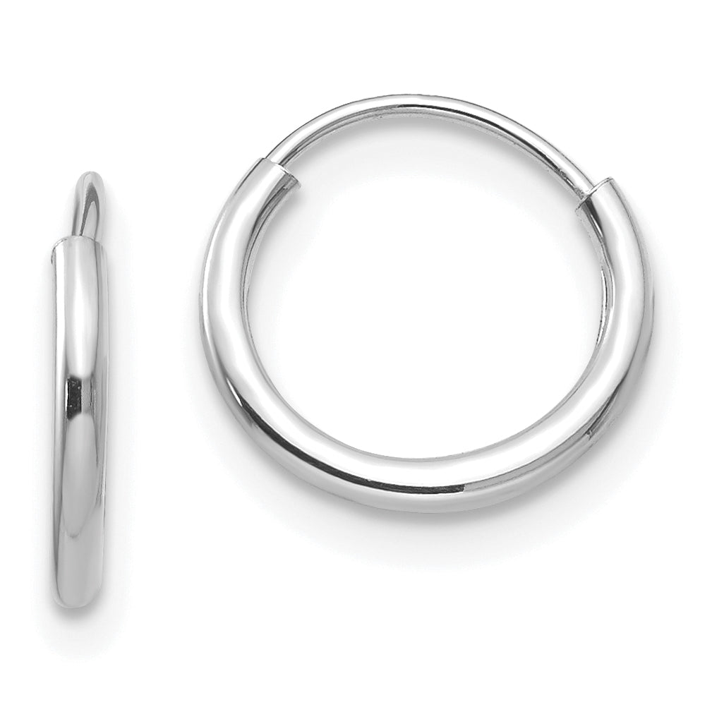 14K White Gold Madi K Endless Hoop 3 Pair Earring Set