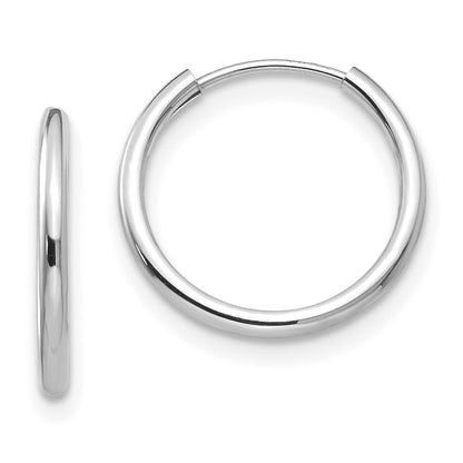 14K White Gold Madi K Endless Hoop 3 Pair Earring Set