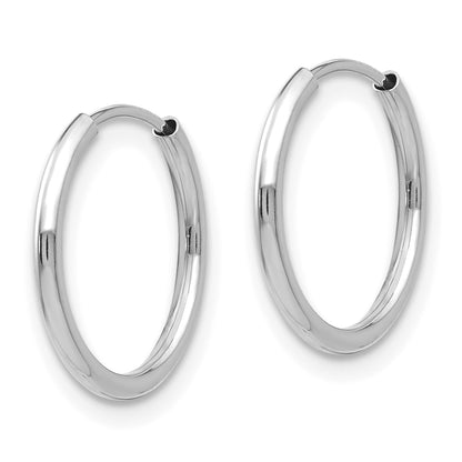 14K White Gold Madi K Endless Hoop 3 Pair Earring Set