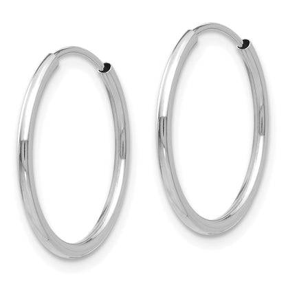 14K White Gold Madi K Endless Hoop 3 Pair Earring Set